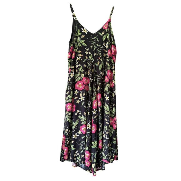 Unknown Pants - Floral Wide Leg Jumpsuit Sleeveless Side Zip Close Resort Wear Party Flowy Large